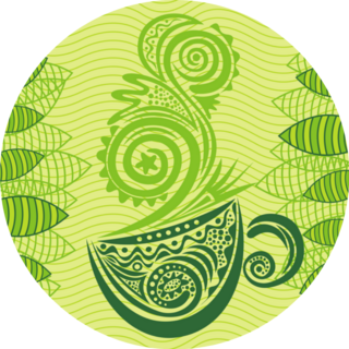 Green Tea Abstract Illustration Sticker