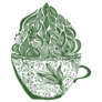 Green Tea Detailed Illustration Sticker