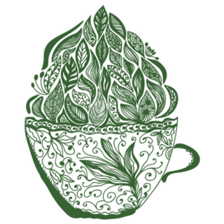 Green Tea Detailed Illustration Sticker