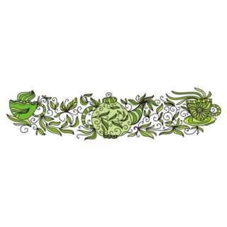 Green Tea Pattern Illustration Sticker
