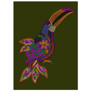 Green Toucan on Tree Sticker