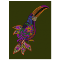 Green Toucan on Tree Sticker