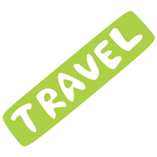 Green Travel Lettering Sticker