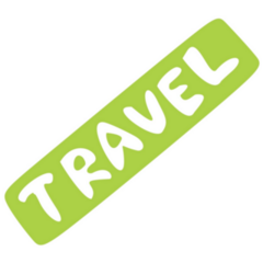 Green Travel Lettering Sticker
