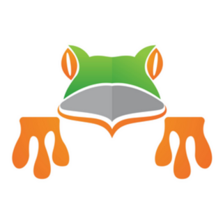 Green Tree Frog Logo Sticker