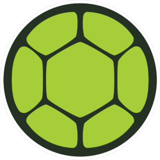 Green Turtle Shell Icon Sticker