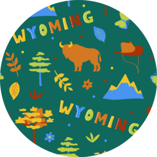 Green Usa Collection Of Wyoming Sticker