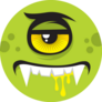 Green Vampire Monster Sticker