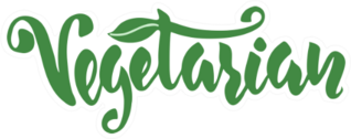 Green Vegetarian Lettering Sticker