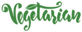 Green Vegetarian Lettering Sticker