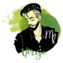 Green Virgo Man Zodiac Sign Watercolor Sticker