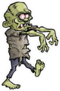 Green Walking Cartoon Zombie Sticker