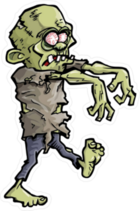 Green Walking Cartoon Zombie Sticker