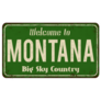 Green Welcome To Montana Vintage Sign Sticker