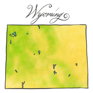 Green Wyoming Map Sticker