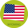Green Wyoming State Of America With Map Sticker
