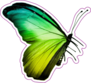 Green Yellow Butterfly Sticker