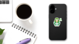 Green Zodiac Sign Pisces Fantastic Princess Sticker on a Phone (New) example