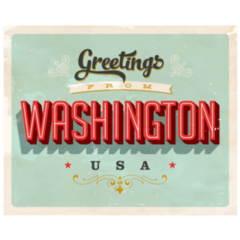 Greeting Card From Washington Vintage Sticker