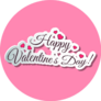 Greeting Card Happy Valentines Day On Pink Sticker