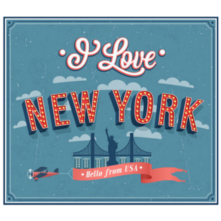 Greeting Card I Love New York Illustration Sticker