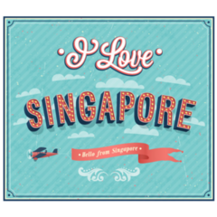 Greeting Card I Love Singapore Sticker