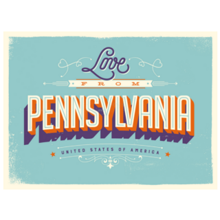 Greeting Card Love From Pennsylvania Sticker