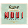 Greeting Card Maui, Hawaii - Vintage Sticker