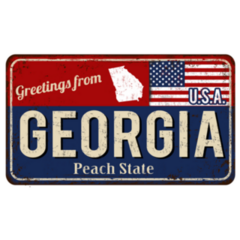 Greetings From Georgia Peach State Vintage Sign Sticker