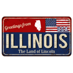 Greetings From Illinois Vintage Rusty Sticker