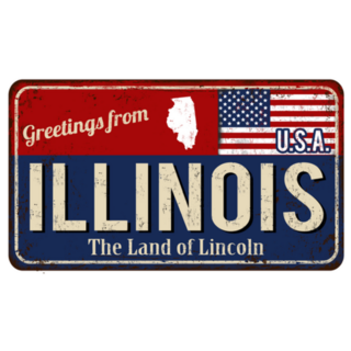 Greetings From Illinois Vintage Rusty Sticker