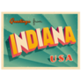 Greetings From Indiana USA Postcard Sticker