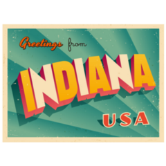 Greetings From Indiana USA Postcard Sticker