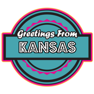 Greetings From Kansas Retro Logo Sticker