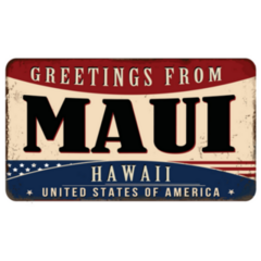 Greetings From Maui Vintage Sign Sticker