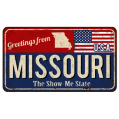 Greetings From Missouri Vintage Rusty Metal Sign Sticker
