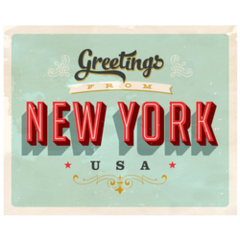 Greetings From New York Vintage Post Card Sticker