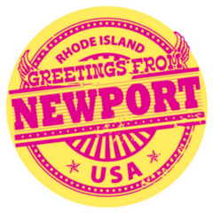 Greetings From Newport, Rhode Island Bright Illustration Sticker