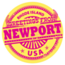Greetings From Newport, Rhode Island Bright Illustration Sticker