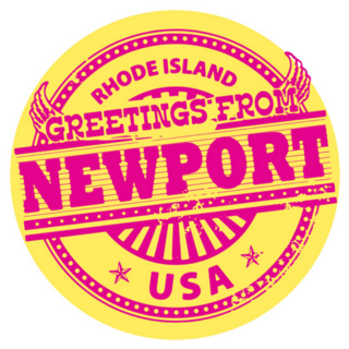 Greetings From Newport, Rhode Island Bright Illustration Sticker