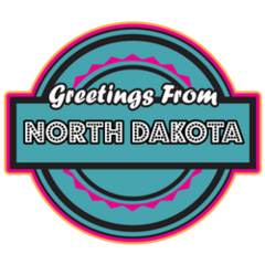 Greetings From North Dakota Neon Sticker