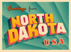 Greetings From North Dakota Post Card Sticker