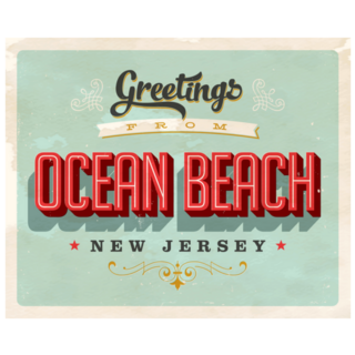 Greetings From Ocean Beach New Jersey Sticker