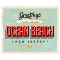 Greetings From Ocean Beach New Jersey Sticker