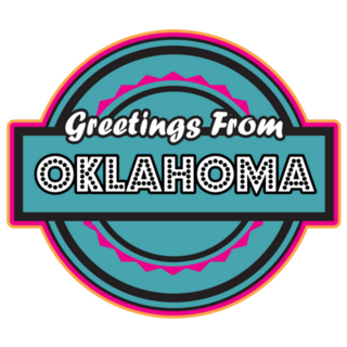 Greetings From Oklahoma Teal Sticker