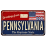 Greetings From Pennsylvania Vintage Rusty Sign Sticker