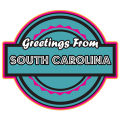Greetings From South Carolina Retro Sticker