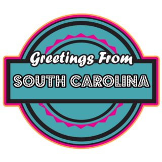 Greetings From South Carolina Retro Sticker