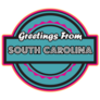 Greetings From South Carolina Retro Sticker