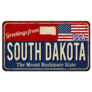 Greetings From South Dakota Metal Sticker